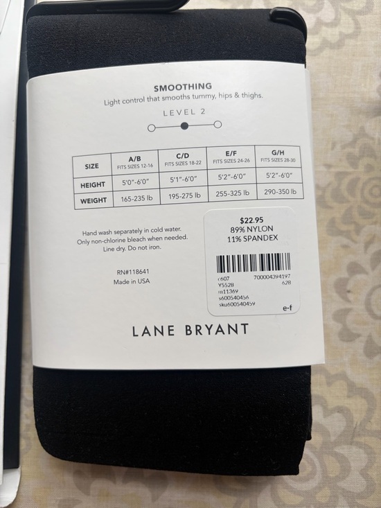 Lane Bryant Women’s Control-Top Smoothing Tights — Black/Nude - Picture 5 of 5